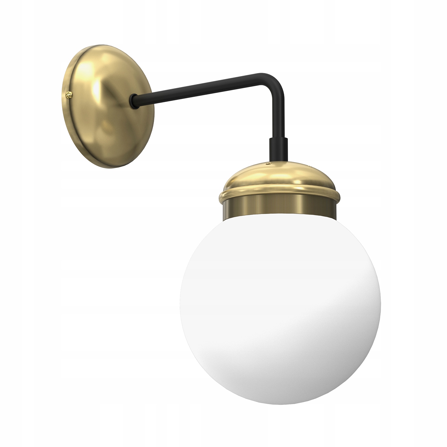 Nástěnná lampa loft mosazná černá skleněná koule bílá do obývacího pokoje Luminex