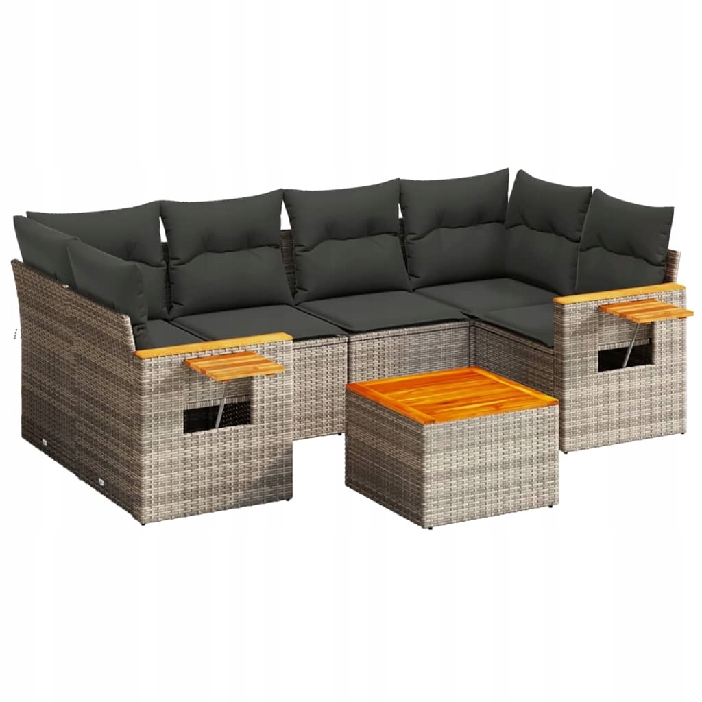 Set zahradního nábytku plast vidaXL šedý 7 el.