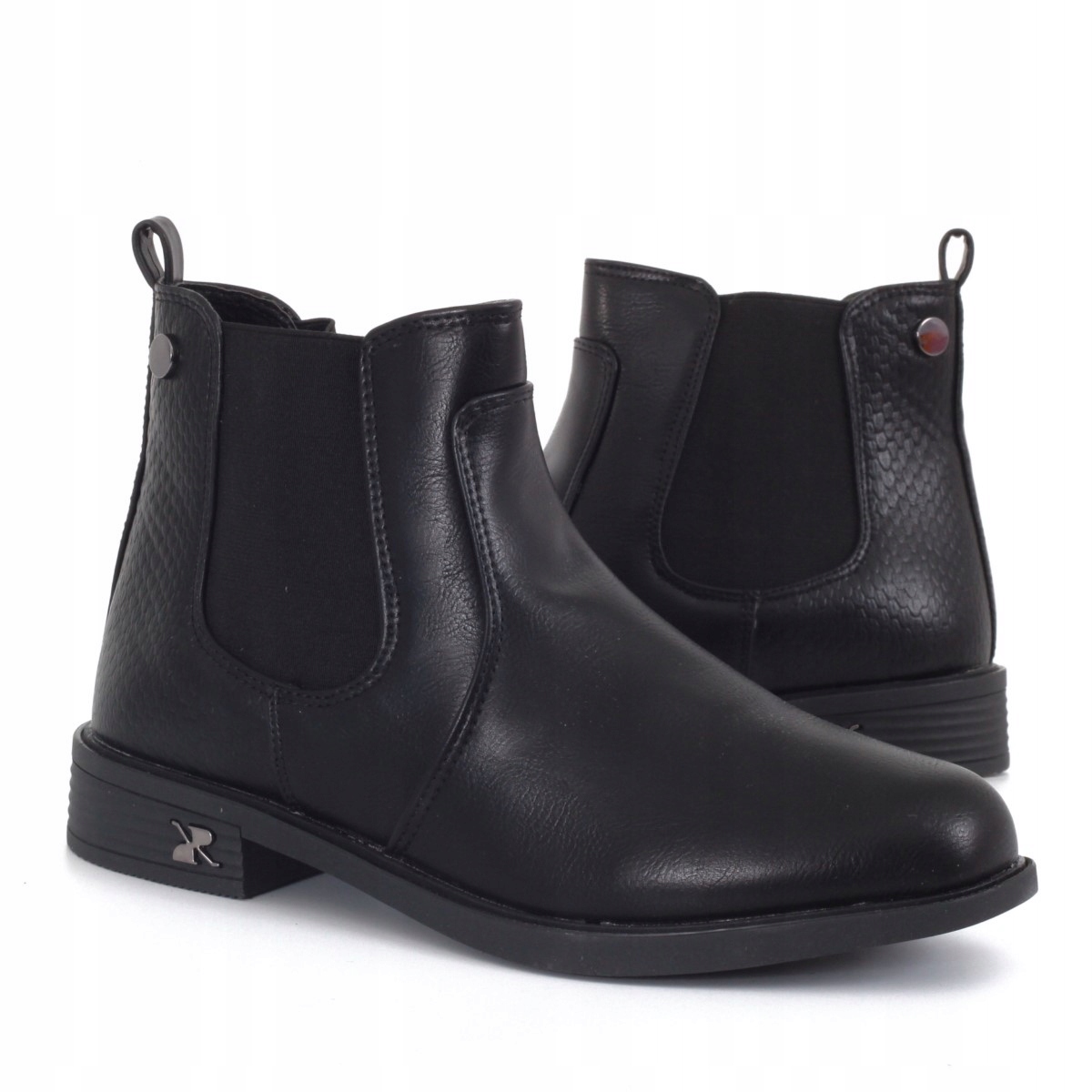 BOTKI DAMSKIE BUTY SZTYBLETY ELEGANCKIE PŁASKIE Model BOTKI OCIEPLANE