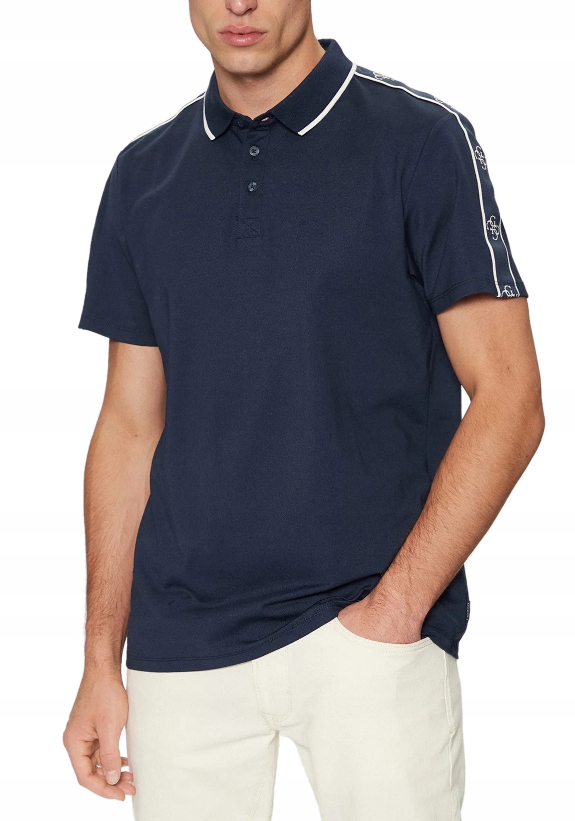 Guess tmavě modrá pánská polokošile s krátkým rukávem, velikost XL