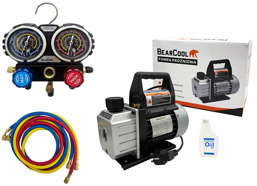 Vakuová pumpa manometry pro montáž klimatizace R22 R32 R410a R134a