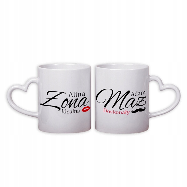 

Dwa kubki Mąż Doskonały Żona Idealna +imiona Ślub