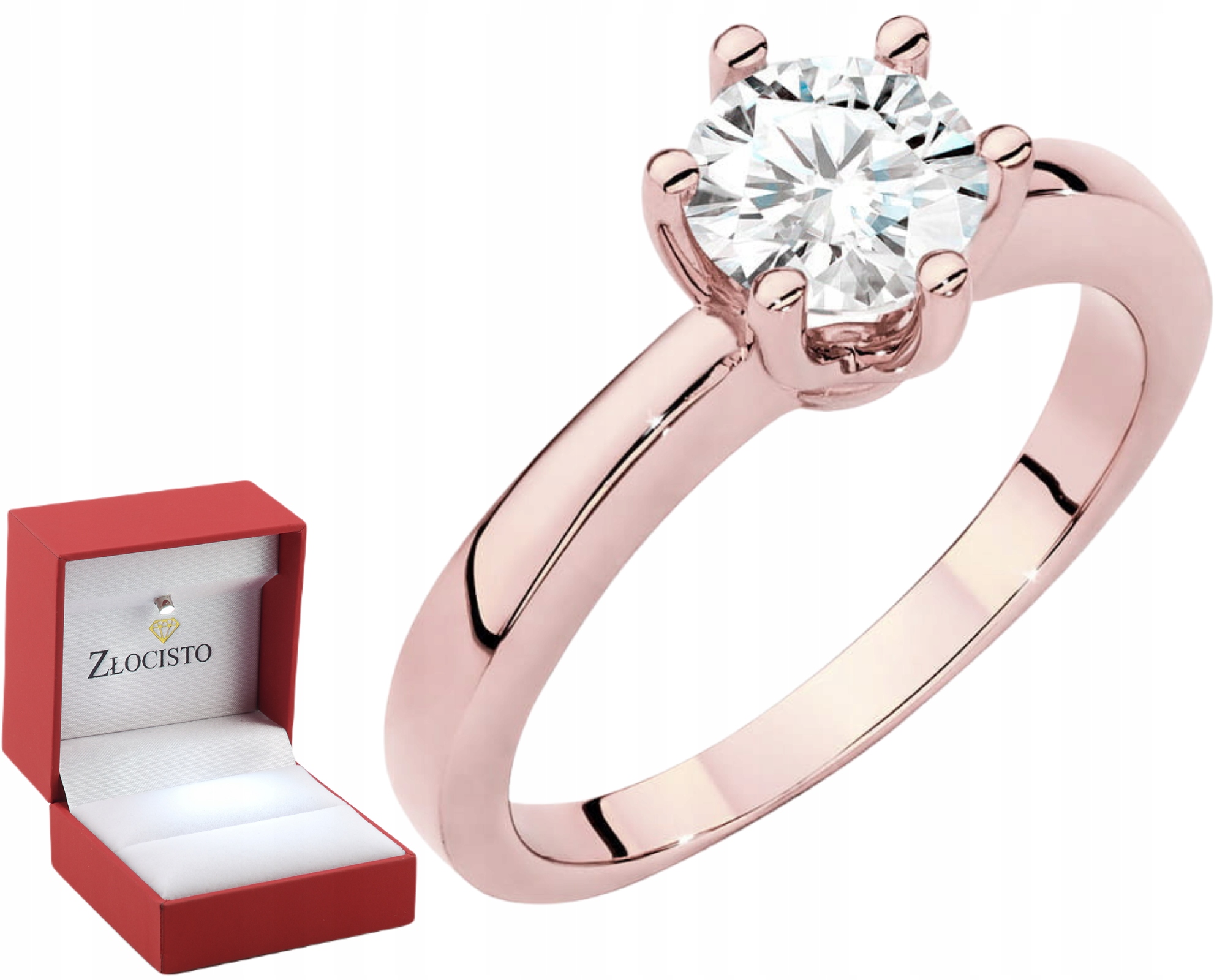 Růžové Zlato Prstýnek Laboratorní Briliant Zásnubní 585