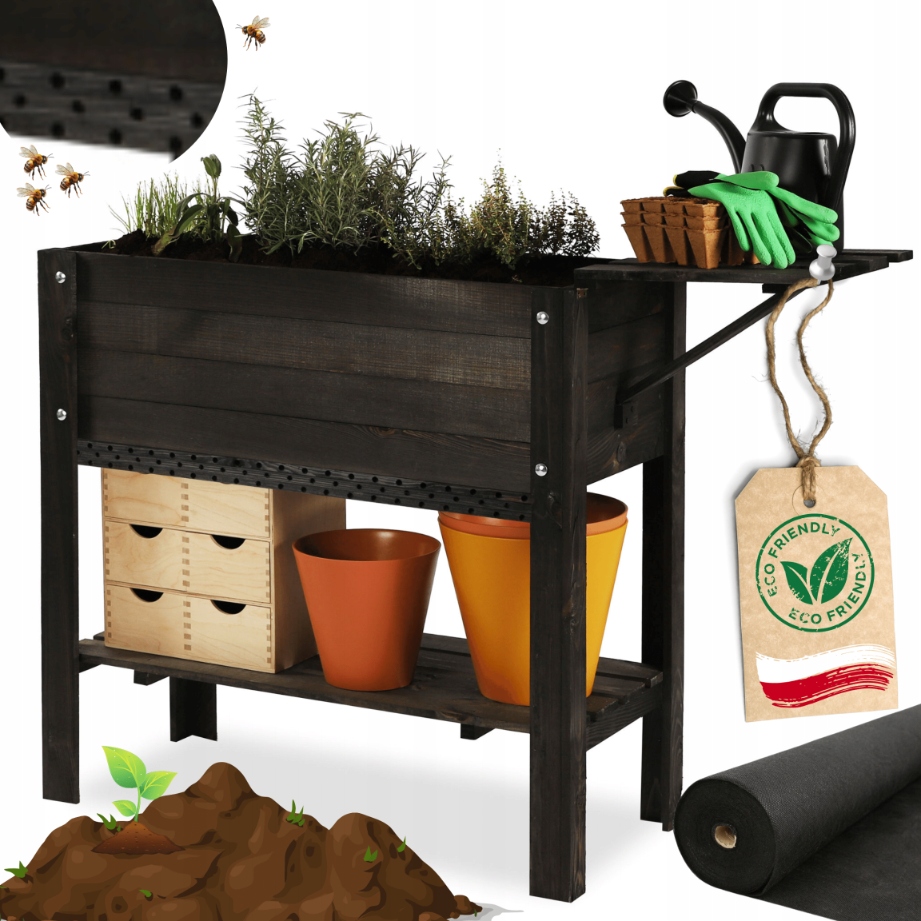 Kvetináč na nohách na balkón herbárium domček hmyz skriňa 80x37 Eko 2 police