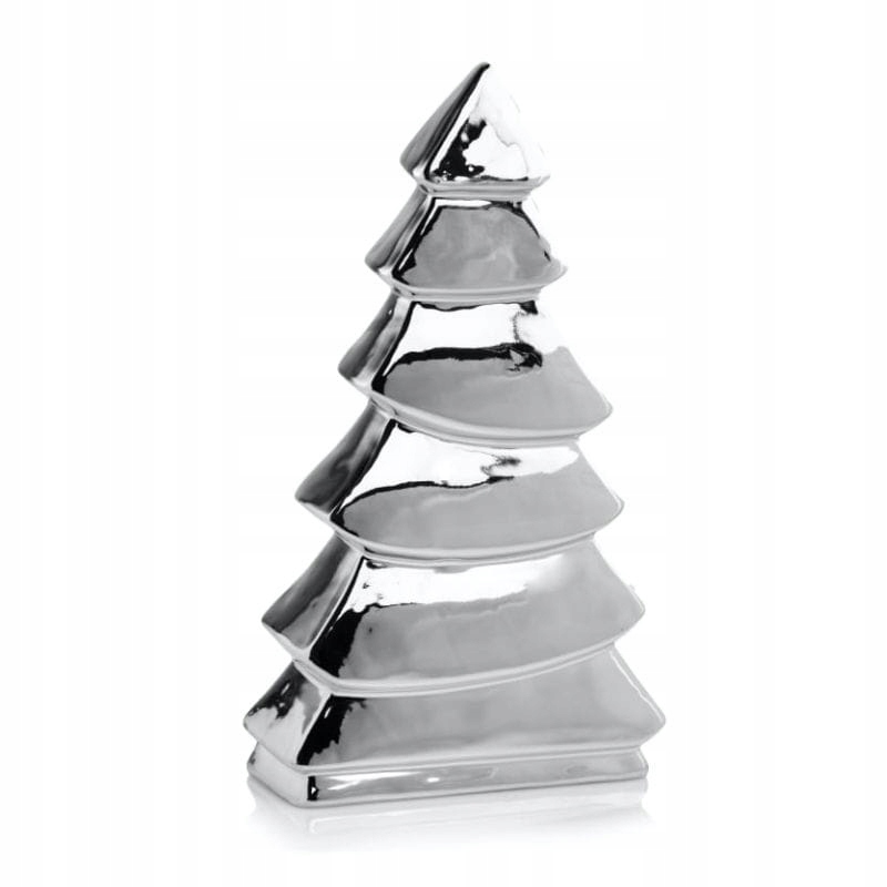 

Srebrna nowoczesna ceramiczna choinka 32 cm