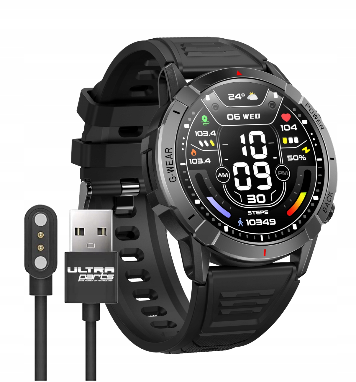 Chytré Hodinky Hd Amoled Displej Menu v Pl, Vodotěsné, Měření Tepu, Tlaku, Kyslíku, 400mAh Baterie