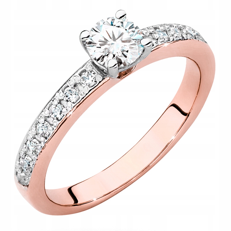 Krásný Zlatý Prstýnek 585 s Brilianty 0,60 ct