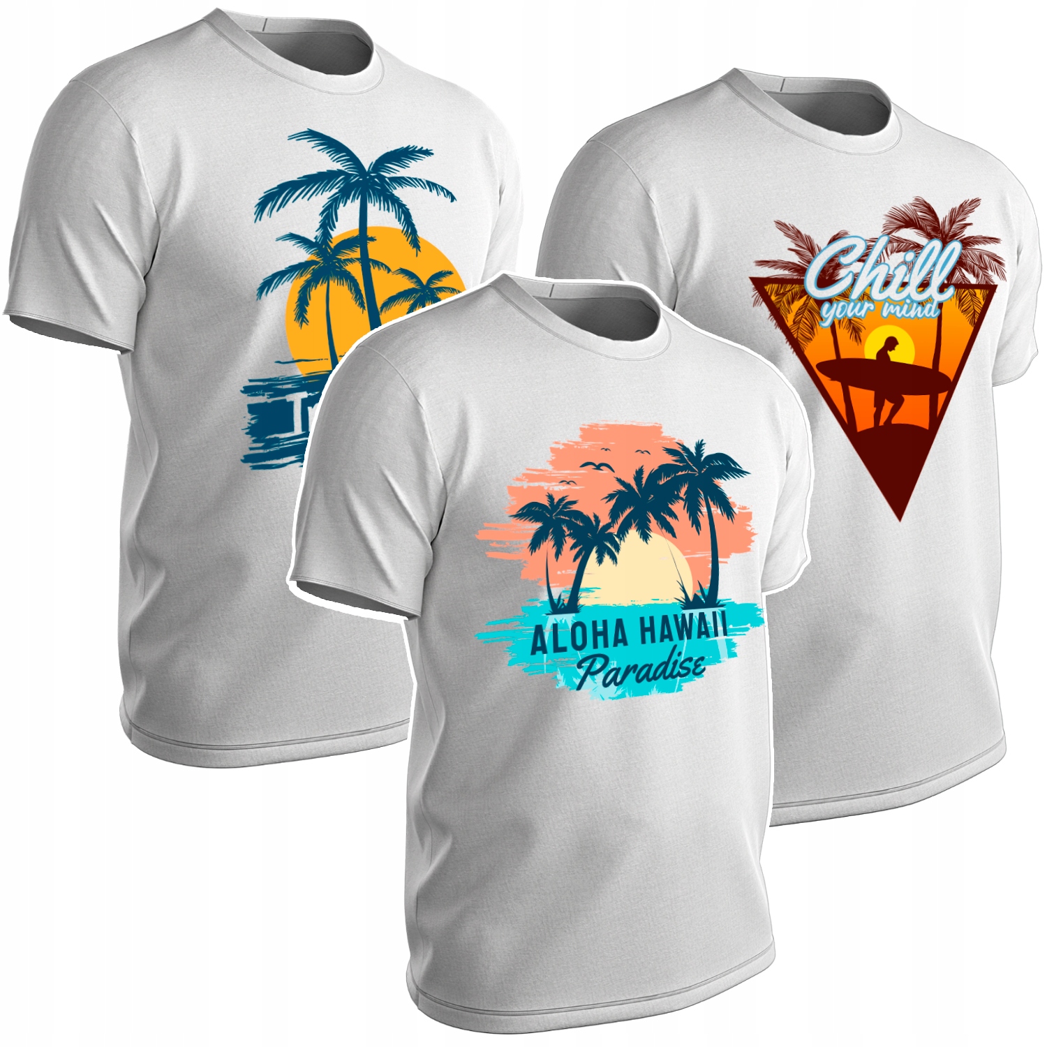 Koszulka Męska 3PAK Koszulki Wakacyjne 3 Szt T-shirt Chill Travel