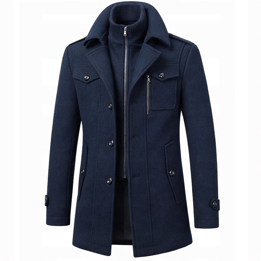 Kurtka męska zimowa jesienna płaszcz z odpinanym kołnierzem