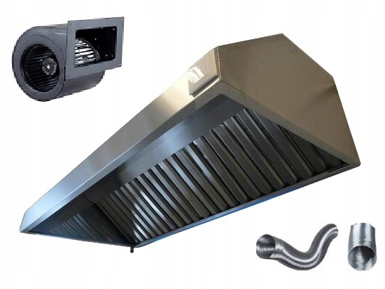 Okap Gastronomiczny 170x100x40 Filtry TURBINA