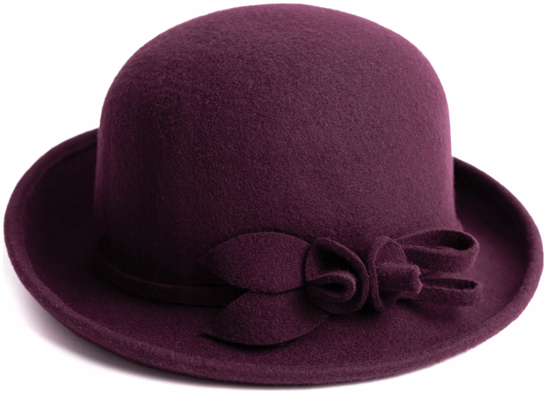 Polský plstěný dámský klobouk Camille plstěný, klasický, Buráčkový