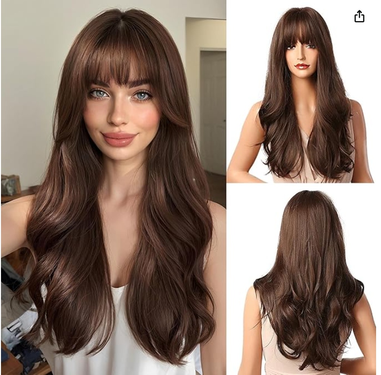 Paruka Esmee Vlasy Bronz Dlouhé Vlnitá s Hřívou Syntetické 60 cm LC8015-1