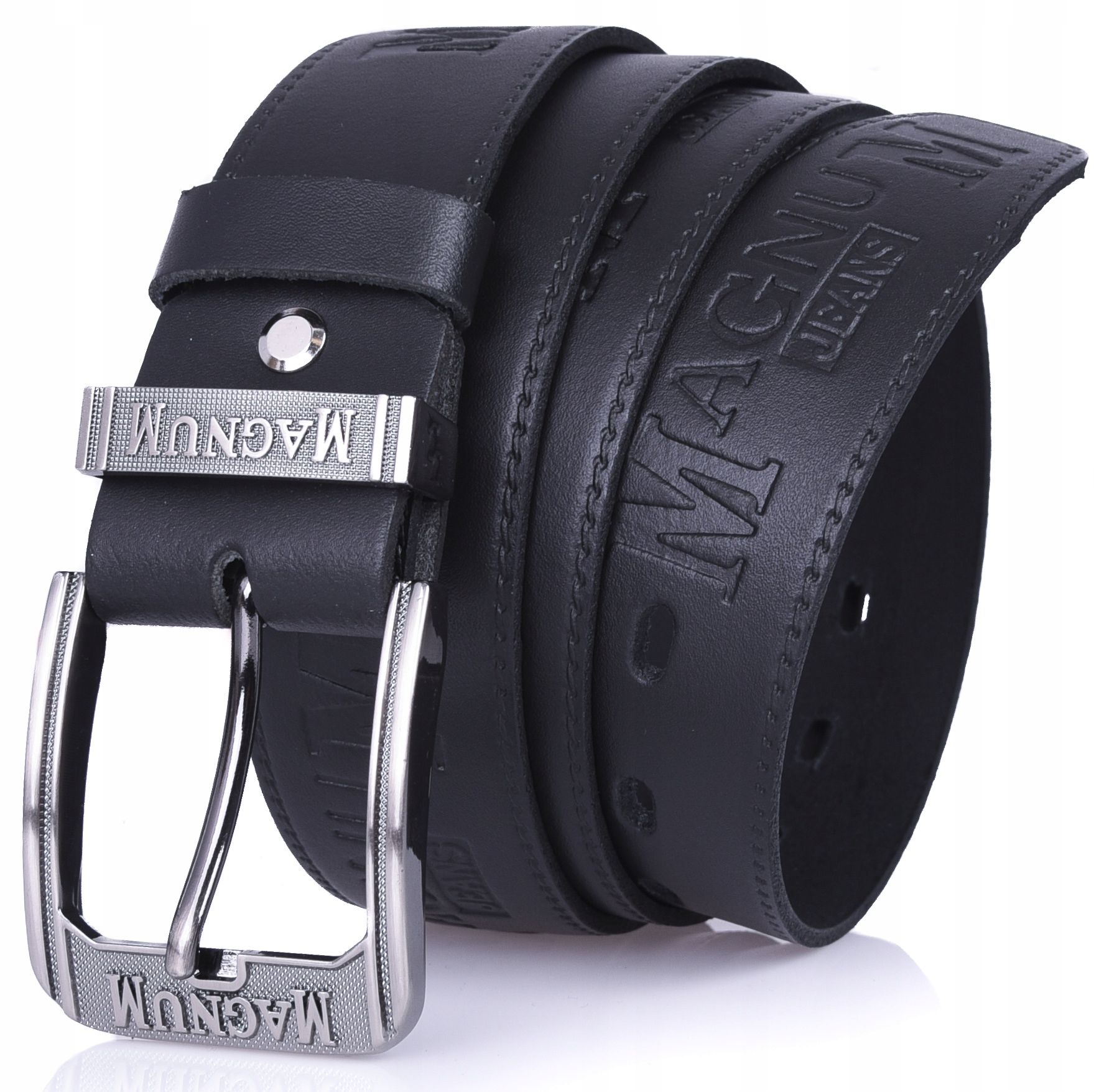 

Skórzany Pasek do spodni Magnum 4cm Jeans Czarny