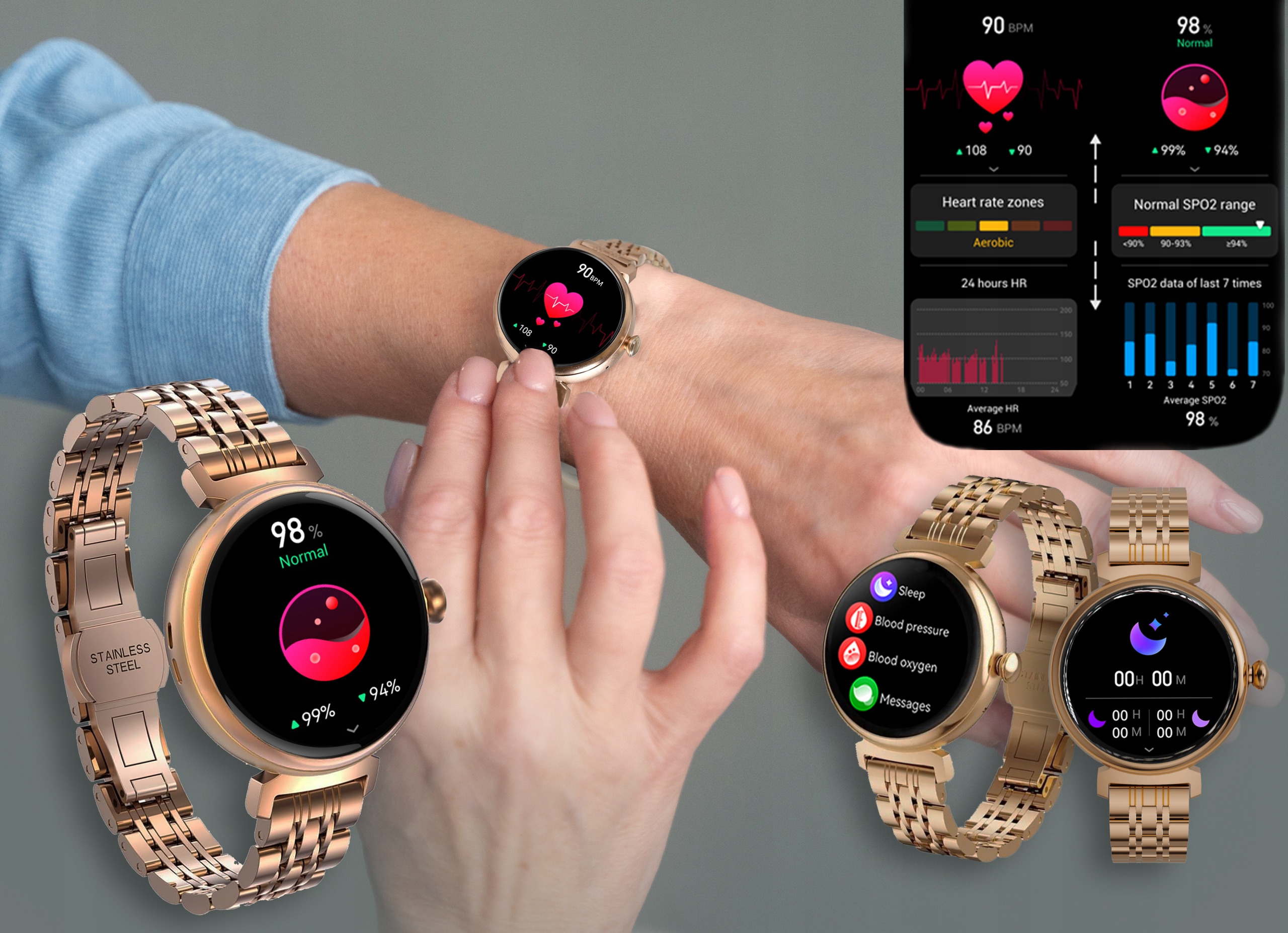 SMARTWATCH DAMSKI AMOLED Z FUNKCJA ROZMOWY POMIARY SPORT WODOODPORNY PL Model inny