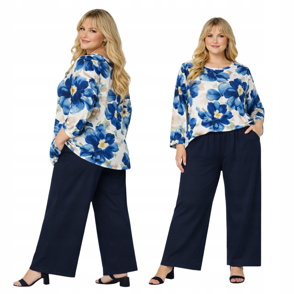 Květinový komplet Mikina Máslo Kalhoty Jednoduché Elegantní zázrak 48 50 4XL 5XL