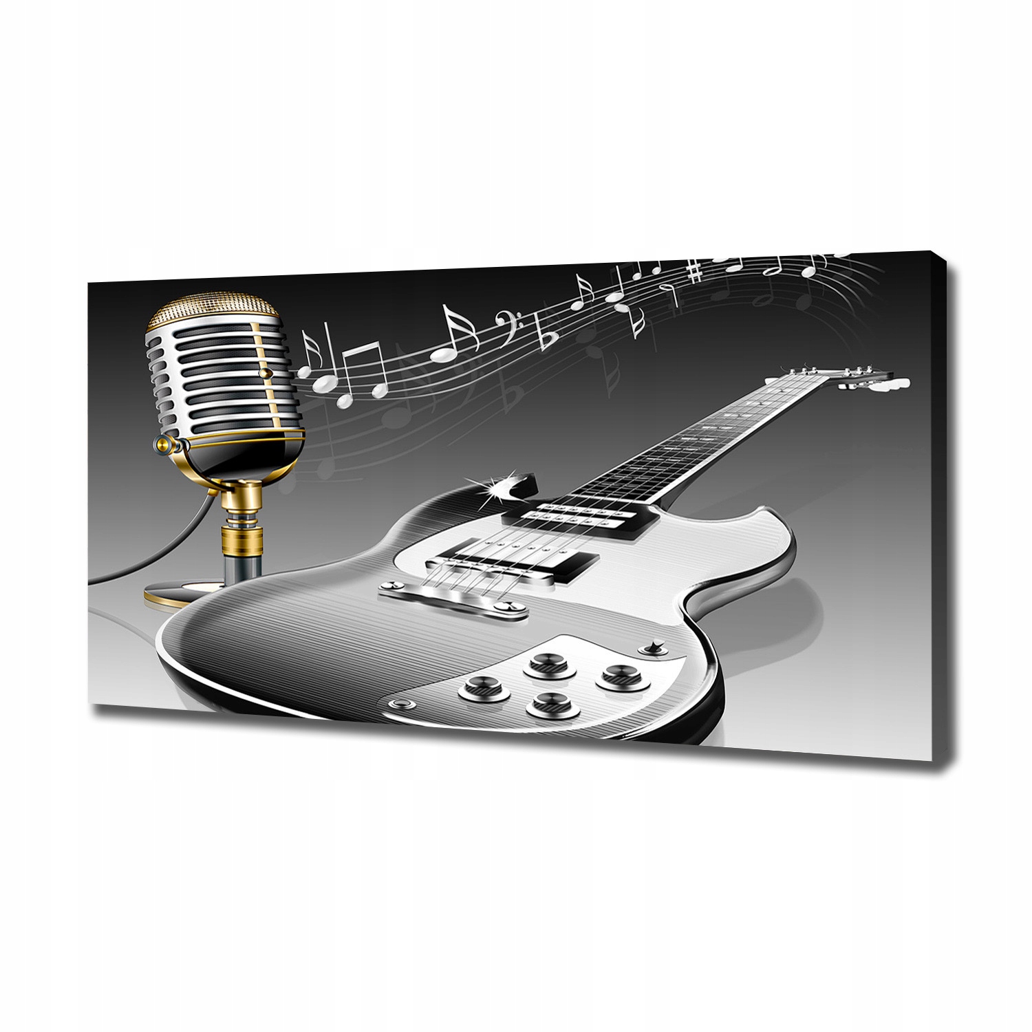 

Foto obraz na płótnie Gitara i mikrofon 120x60 cm