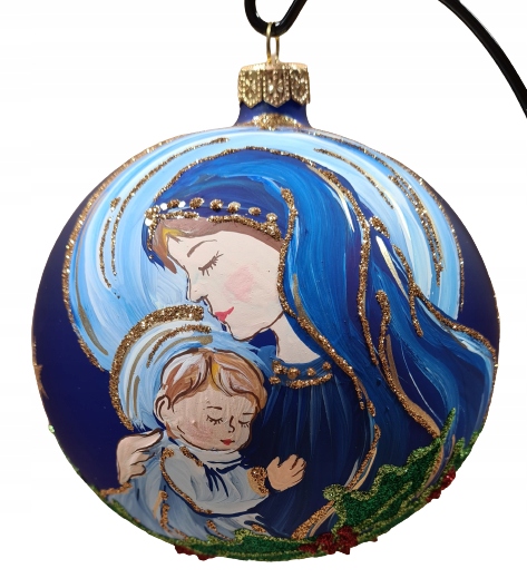 

Bombka Szklana Z Dedykacją ,madonna 12 cm.