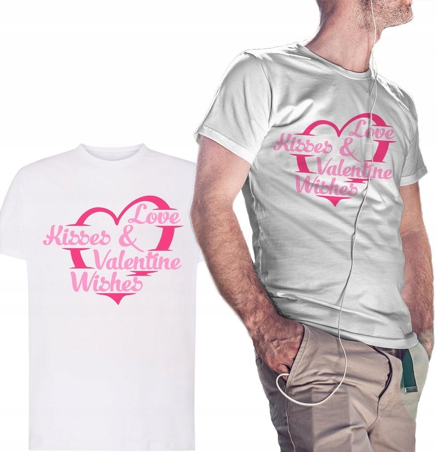 

Koszulka męska Love Kisses Valentine Wishes, 5XL