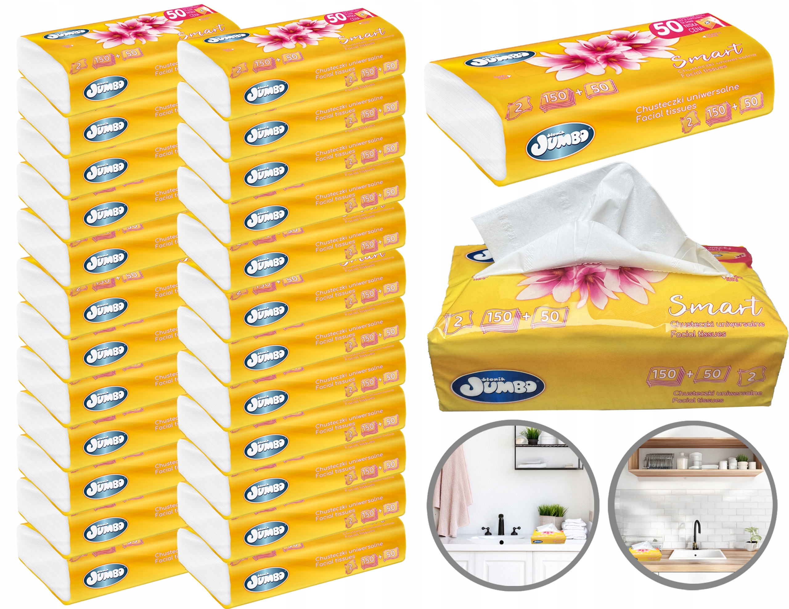 Chusteczki Higieniczne Jednorazowe 100% Celuloza 2W Słonik 5000 szt 25 op