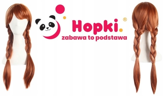 PERUKA ANNA WŁOSY RUDE WARKOCZE STRÓJ PRZEBRANIE KRAINA LODU Marka Hopki
