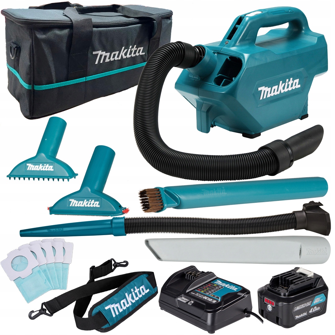 Odkurzacz akumulatorowy Makita CL121DSM 12V 4Ah Cxt 0,5l 46mbar akcesoria