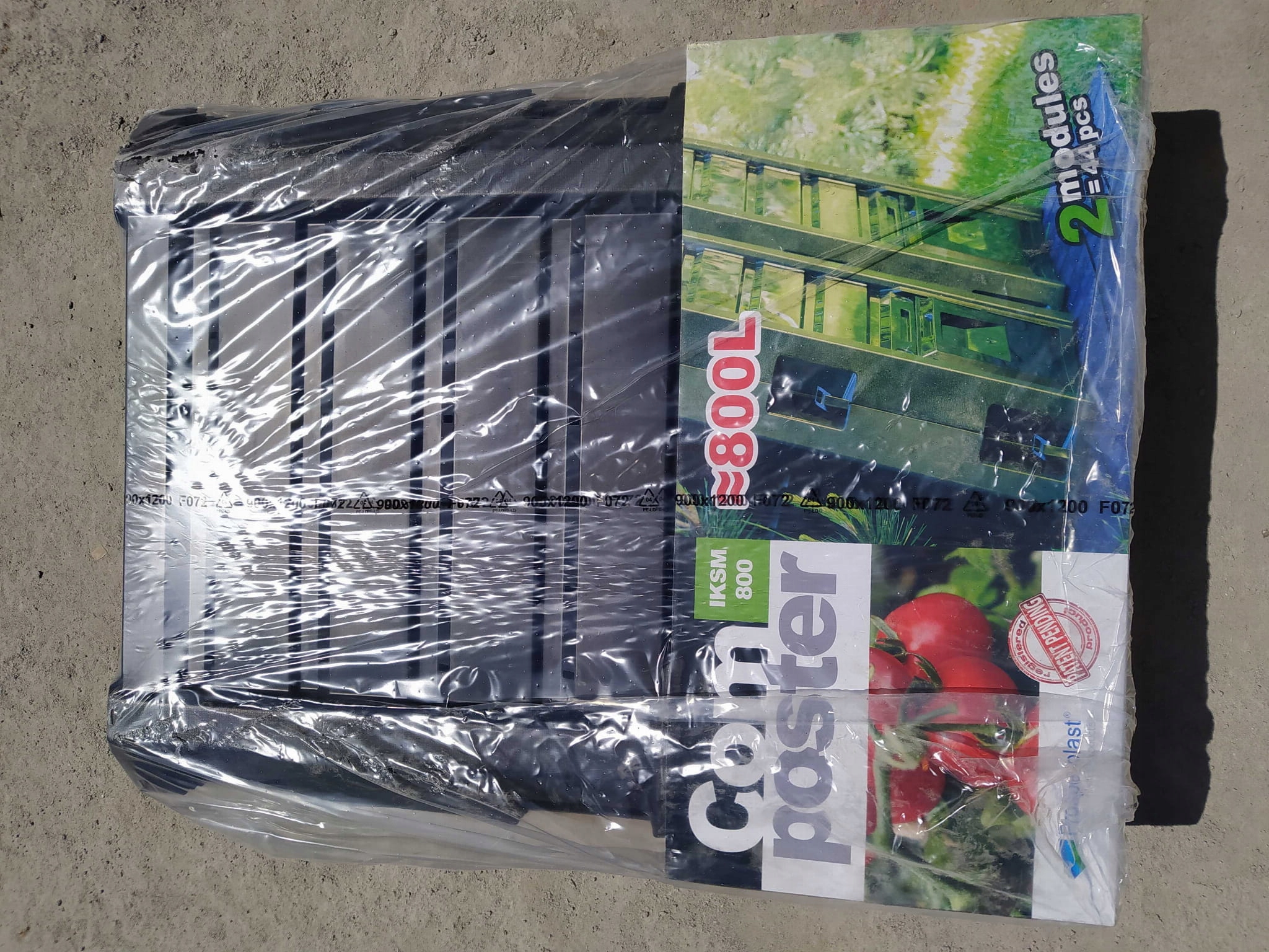 Kompostownik modułowy dwukomorowy 800L czarny Pojemność 800 l