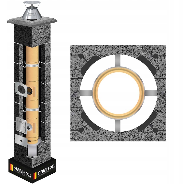 Keramický systémový komín Turbo 6 m fi 140 plyn olej systém K 36x36 cm