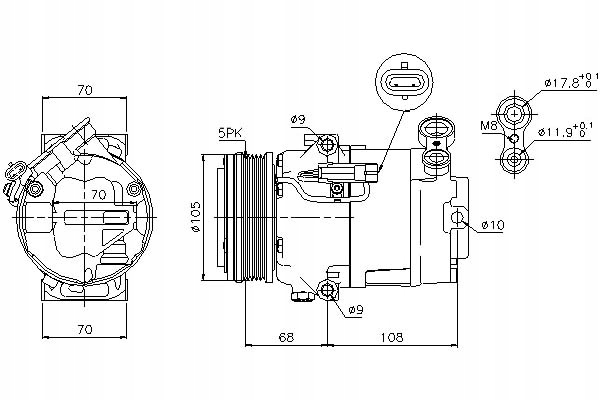 Nissens Kompresor Klimatizace Opel Astra H 1.4 Lp