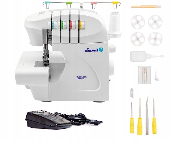 Owerlok Overlock Łucznik 1200 D-4 Szycie Obrzucanie 2-, 3- i 4-nitkowy