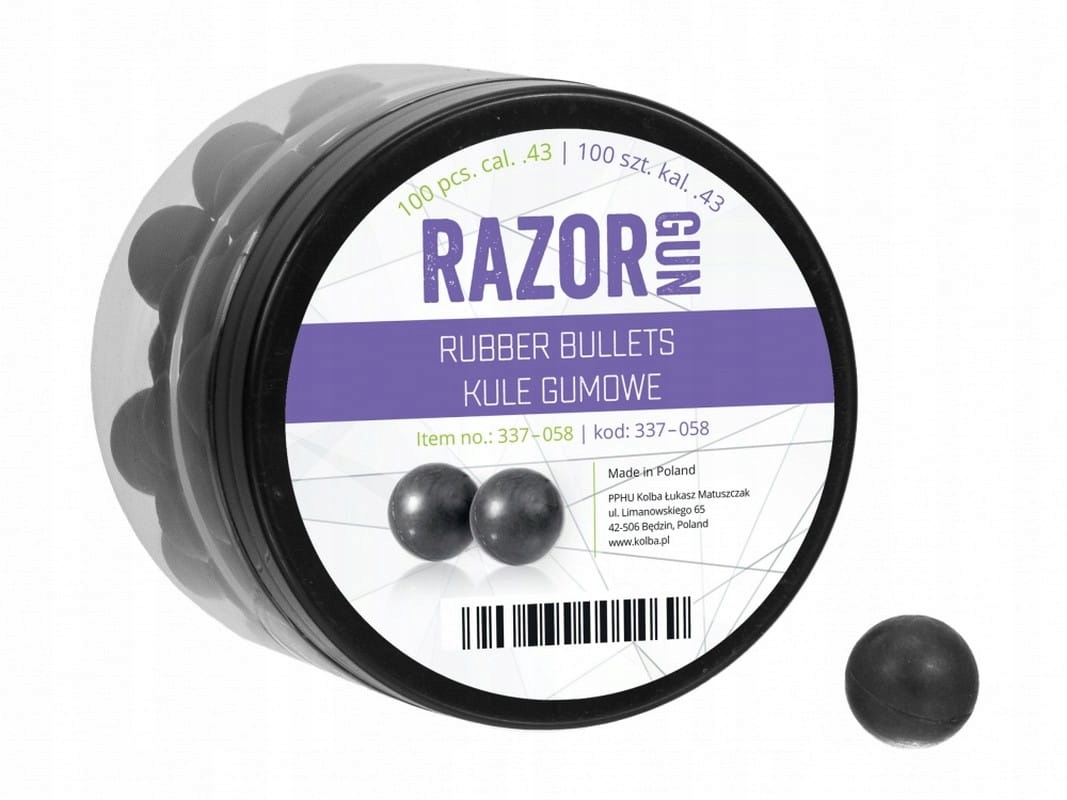 Kule gumowe RazorGun 43 kal.43 100 szt. T4E Hds