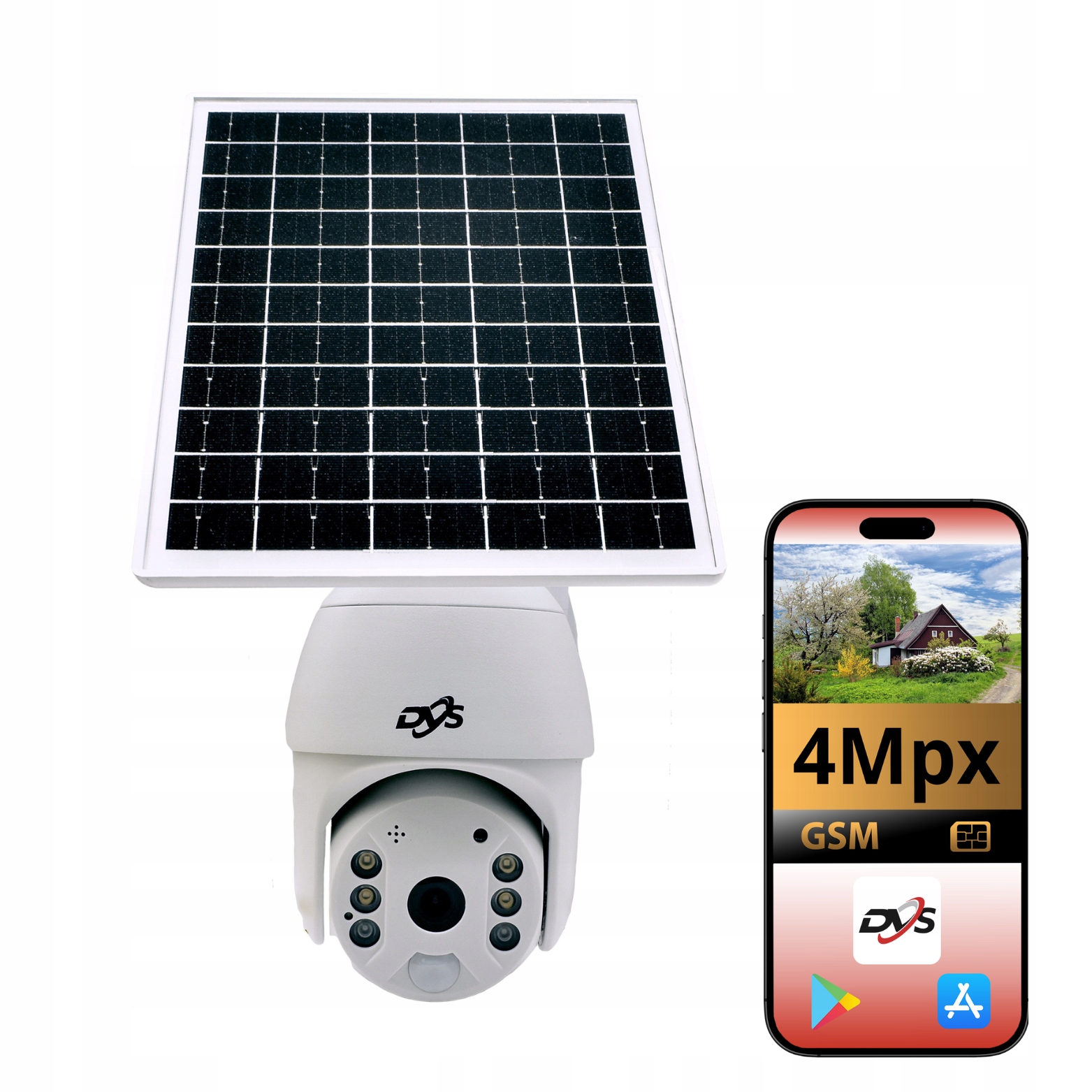 Otočná Vonkajšia Wifi Kamera S Solárnym Panelom 4MPX Batéria Aplikácia