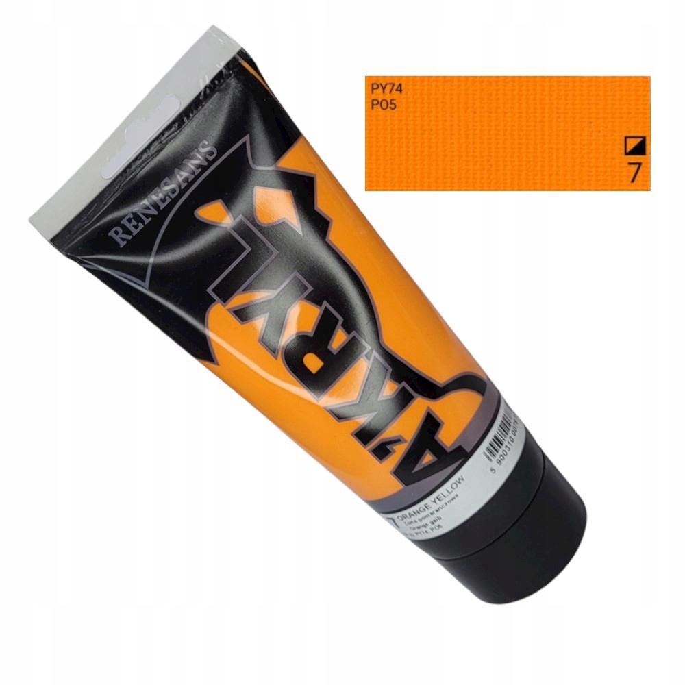 Farba akrylowa 200ml, żółć pomarańczowa, Renesans,