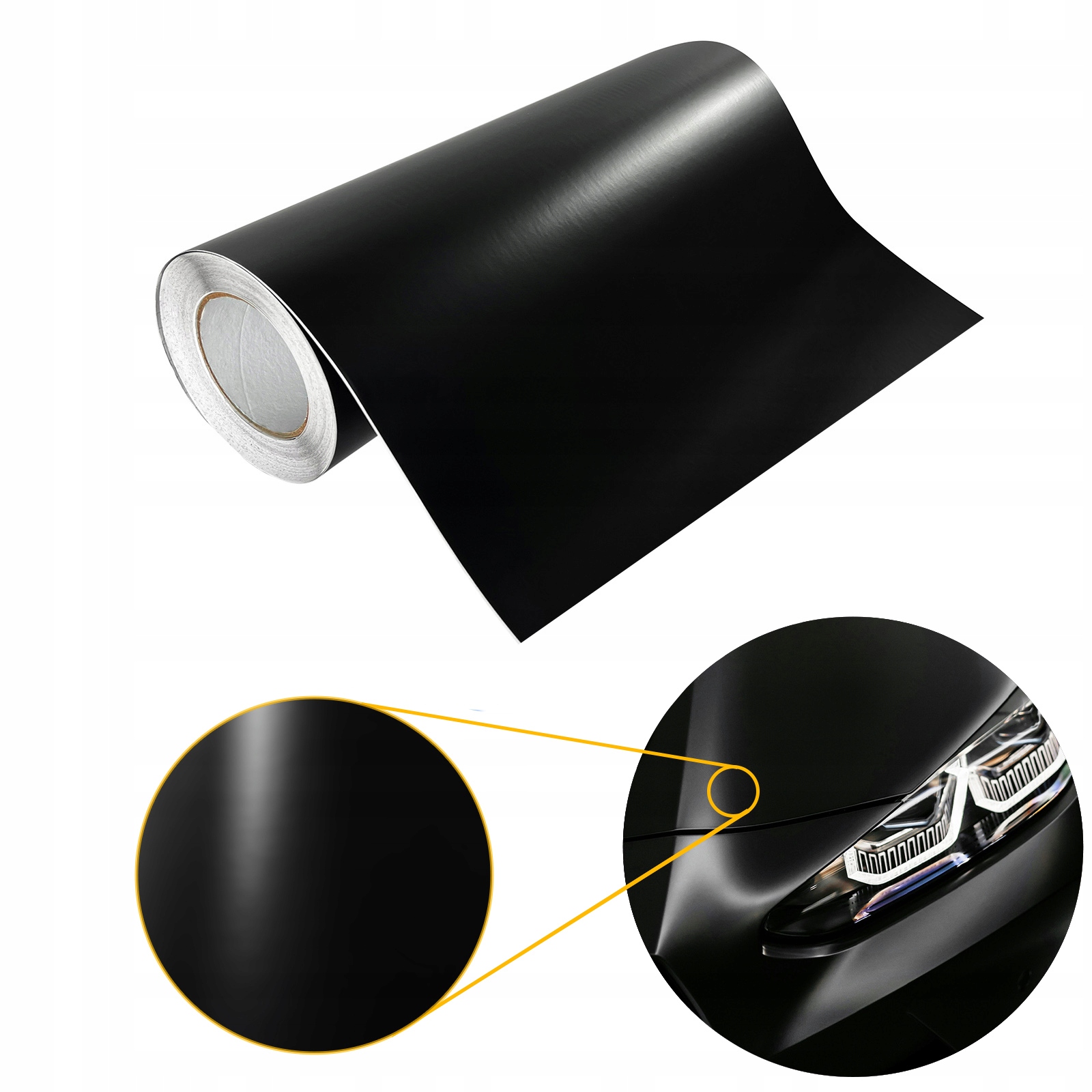 Fólie na olepování auta Termoplastická Černá Matná Role 50 cm x 30 m