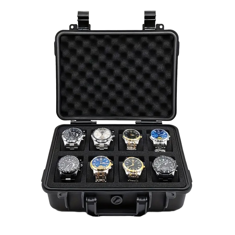Luxusní kufr na hodinky, černý, 8 míst