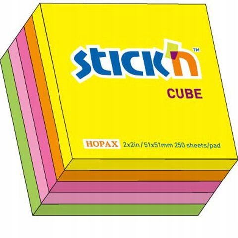 

Notes Kostka 51mmx51mm 5Kol Neon Stick'n