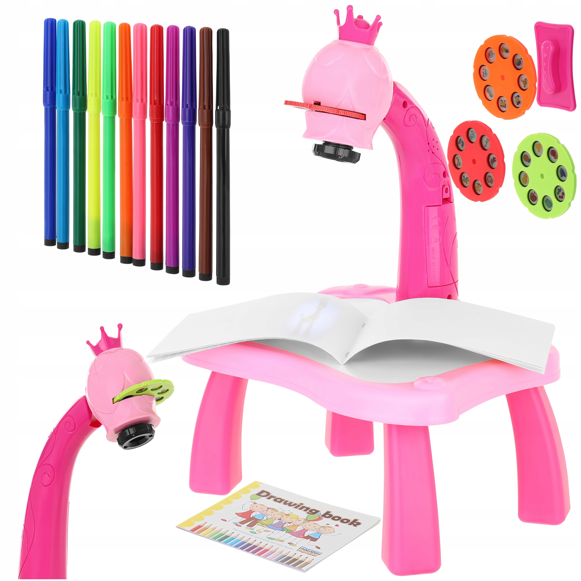 PROJEKTOR DO RYSOWANIA DLA DZIECI KREATYWNA ZABAWA NAUKA RYSOWANIA RZUTNIK Szerokość produktu 25 cm