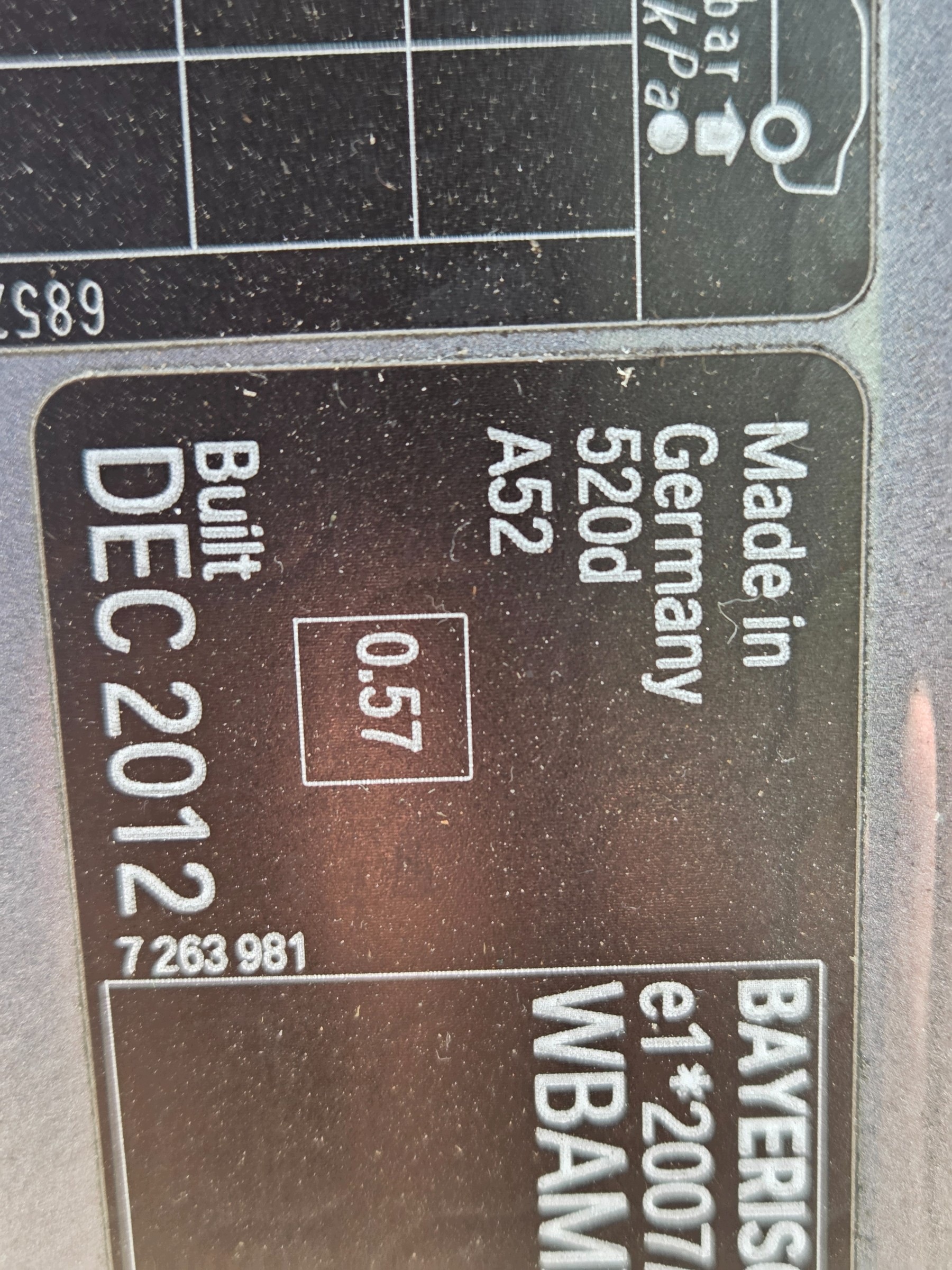 door left rear. BMW F10 A52
