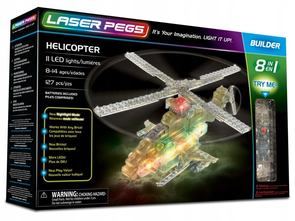 

Helikoptery 8w1 Laser Pegs klocki Led 127 elem.