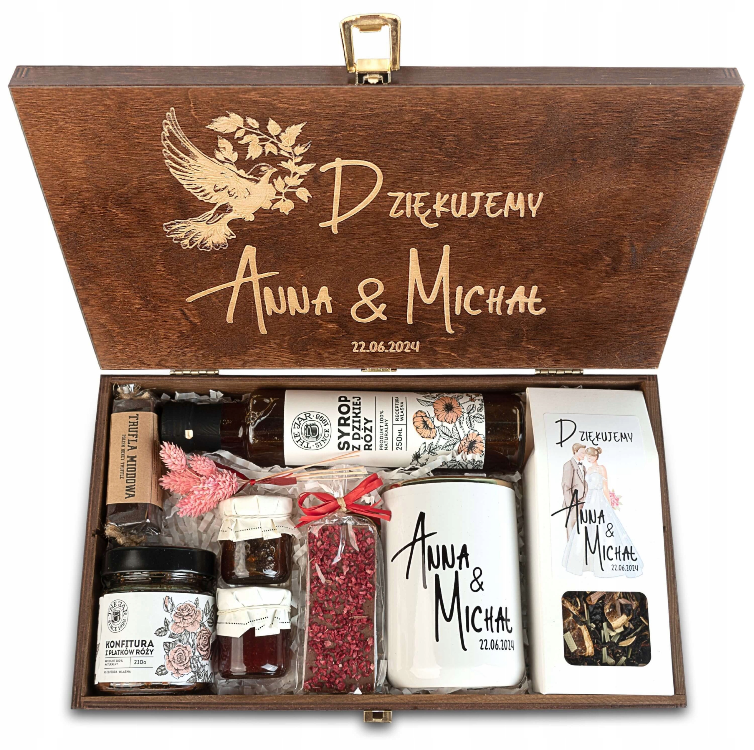 Krabička poděkování pro rodiče a kmotry dárek svatba gravírování hrnečku