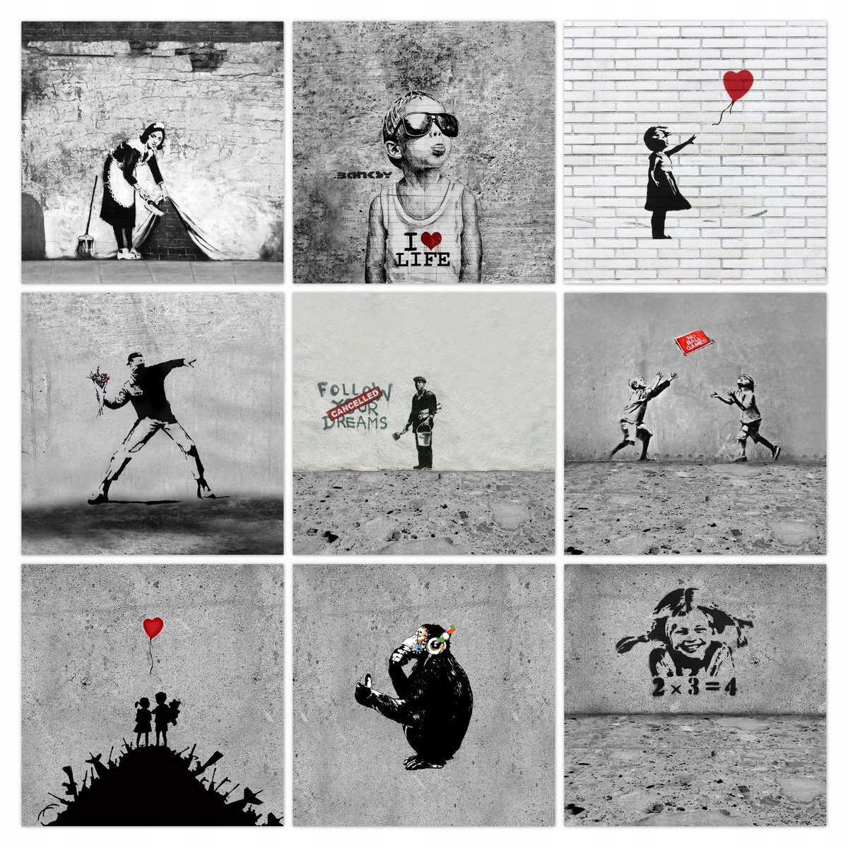 Sada plagátov 9x60x60 Mix Banksy