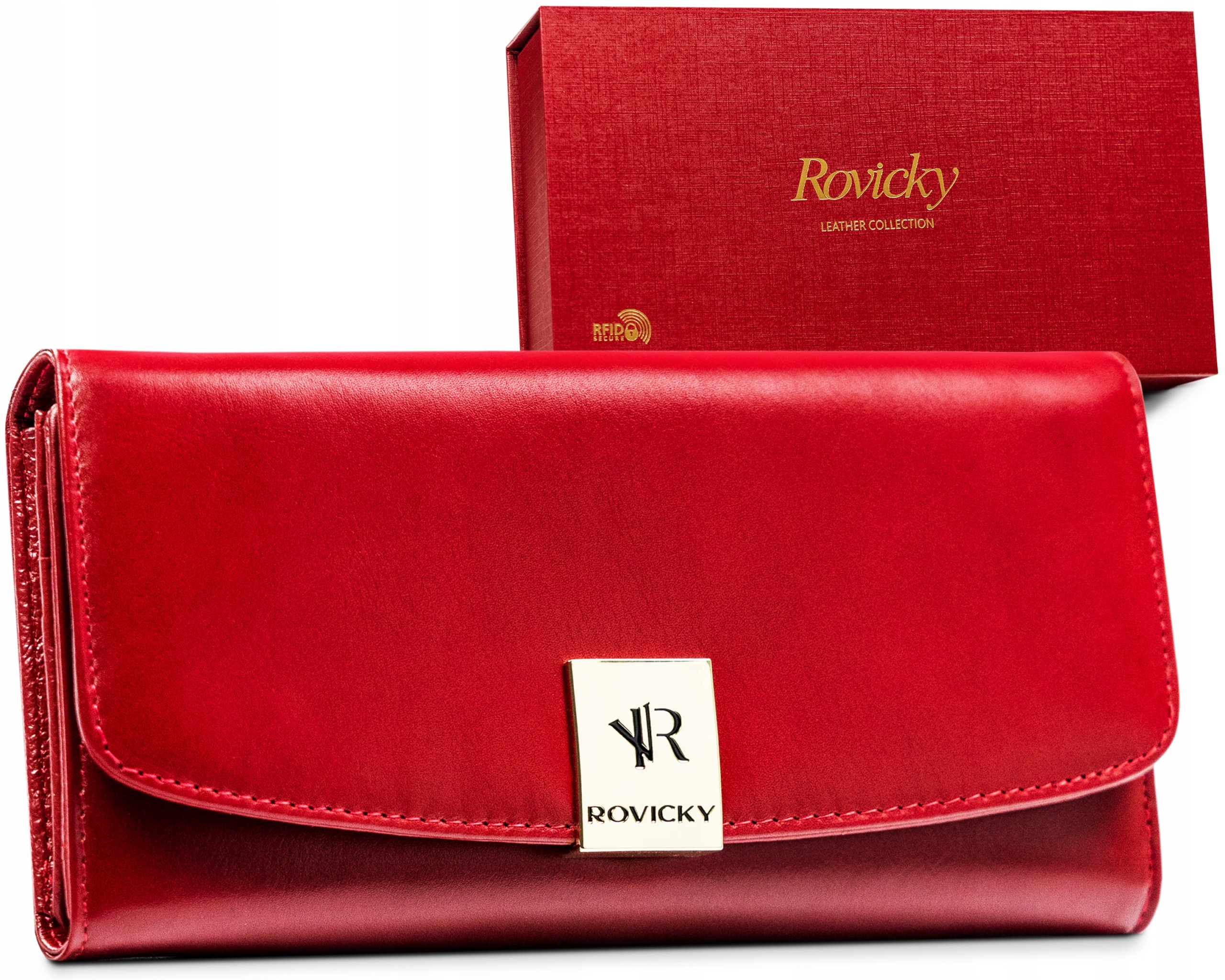Rovicky damski portfel skórzany Rfid