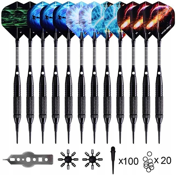 RZUTKI DO DARTA WIN MAX DARTPFEILE 12 SZT. PROFESJONALNE LOTKI ZESTAW PRO
