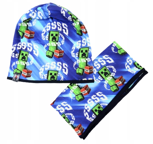 

czapka komin Minecraft komplet rozm. 54-56 wzór 22