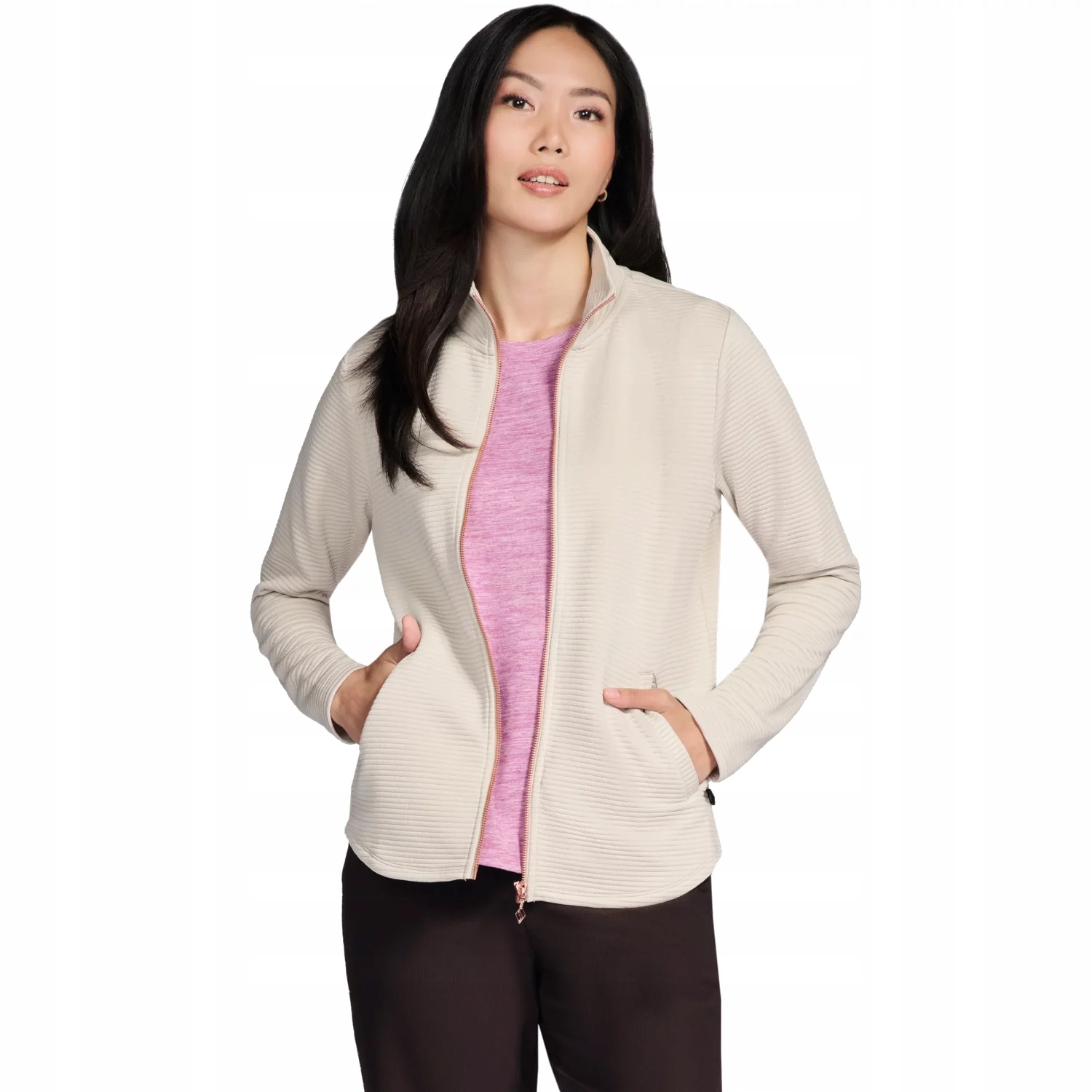 Skechers Mikina bez kapuce GoWalk Shine Jacket JA78-NTTN