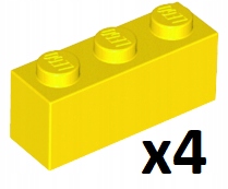 

Lego 3622 Brick 1x3 Żółty 4 szt. Nowy