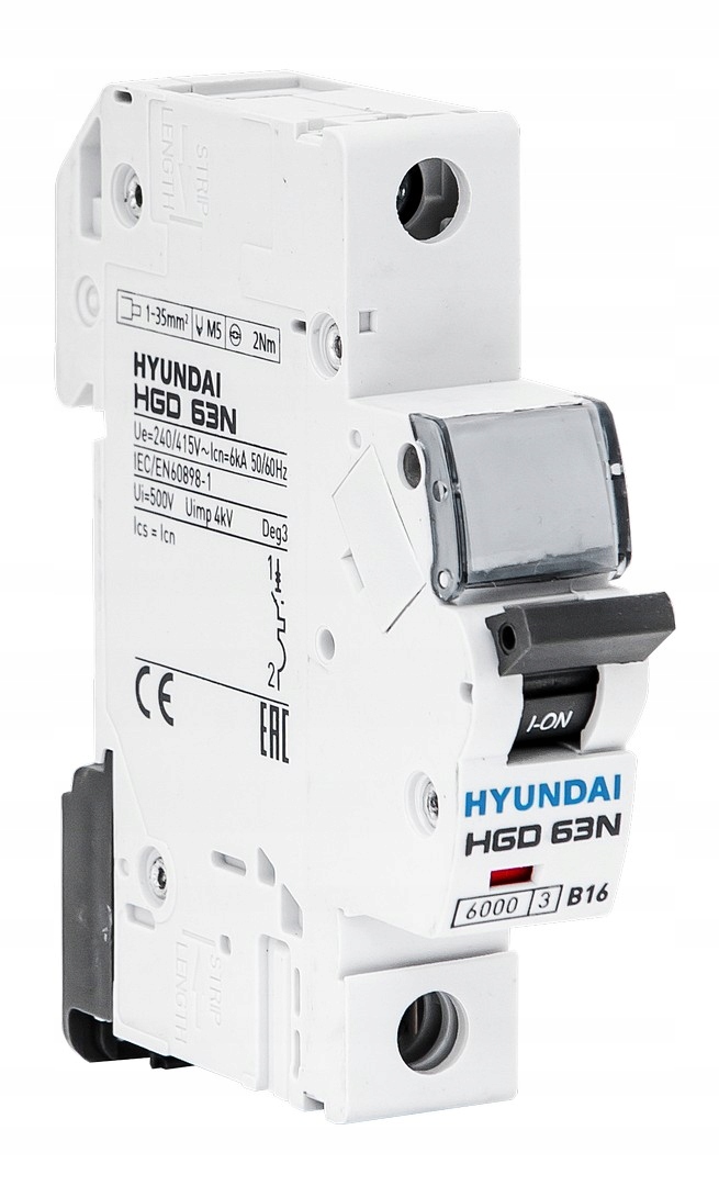 

Wyłącznik nadprądowy 1P, 4A, Char.B Hyundai