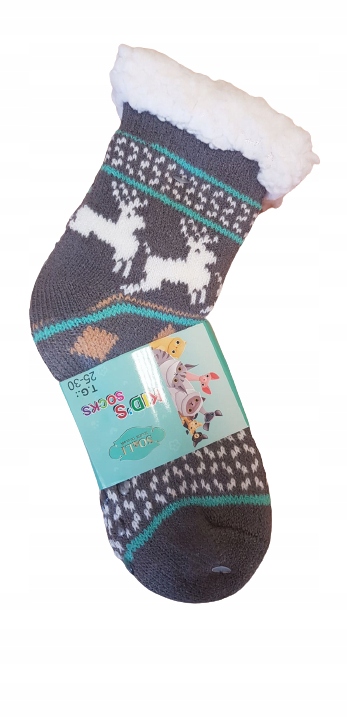 

Skarpety kapcie grube szare Abs 25-30 święta