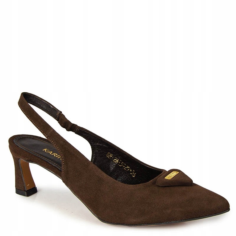 Karino 5929 Hnědé Kožené Lodičky S Odkrytou Patou 37