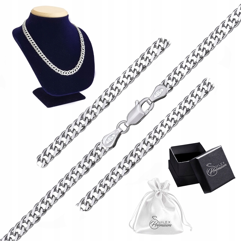 Stříbrný řetízek pr.925 Elegantní náhrdelník Rombo Rombus 60 cm x 4 mm