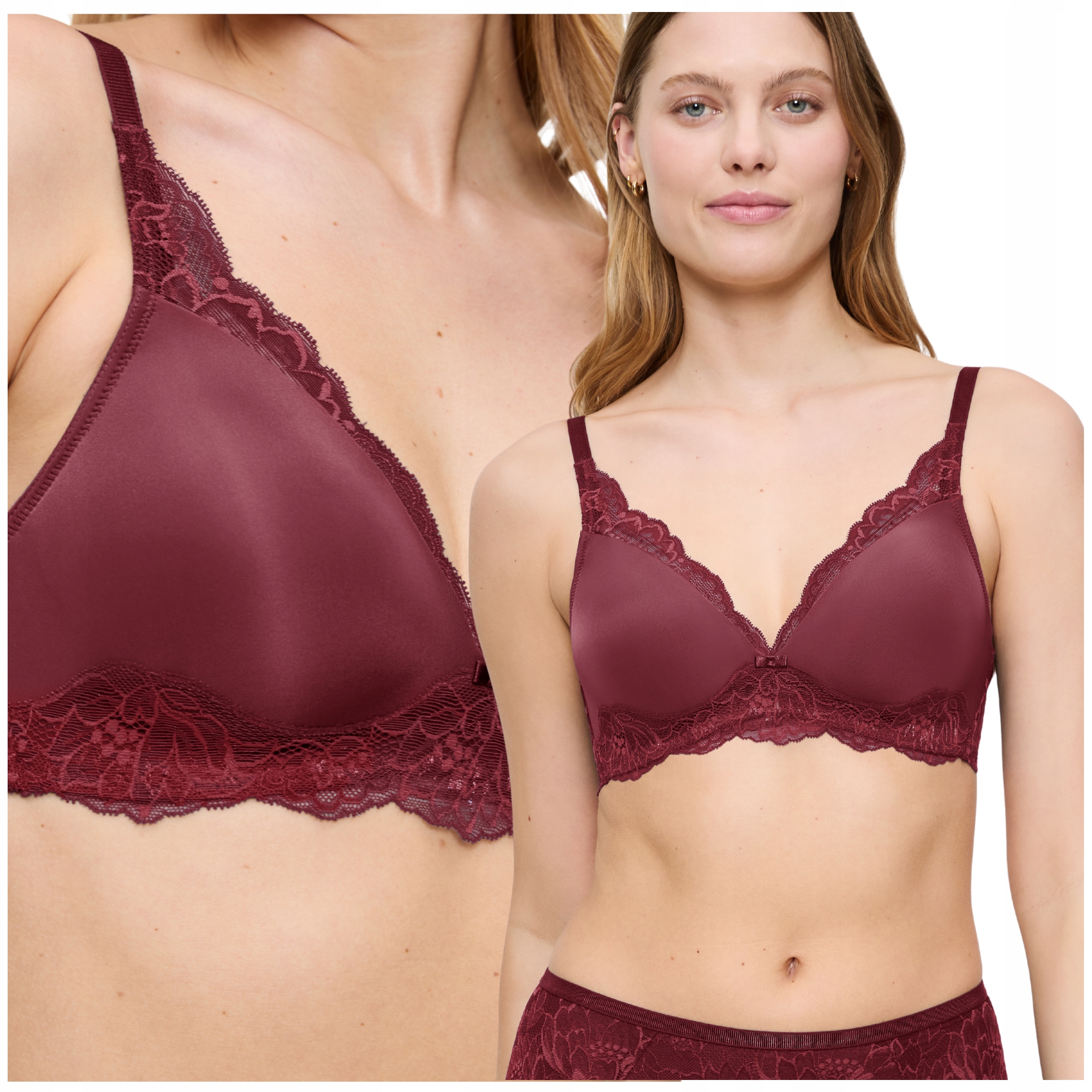 Vyztužená podprsenka pohodlná podprsenka Triumph Amourette Charm Tp bordó 90B